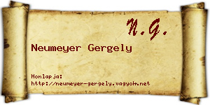 Neumeyer Gergely névjegykártya
